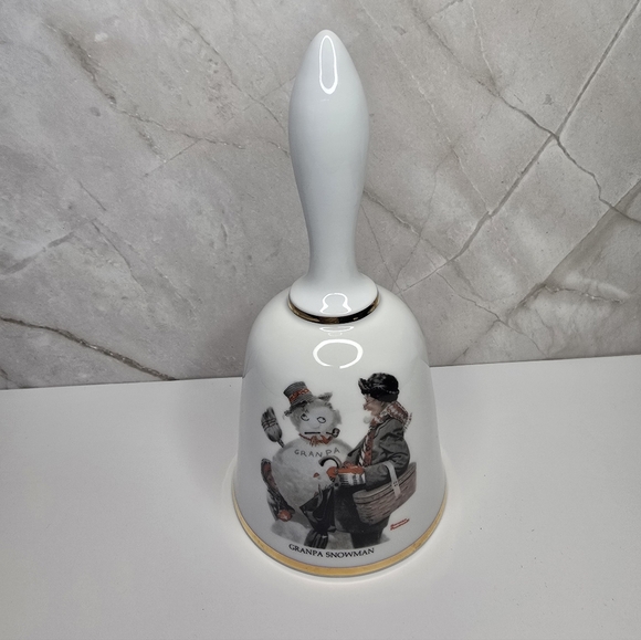 Norman Rockwell Other - Norman Rockwell Danbury Mint Porcelain Collector Bell "Grandpa Snowman"